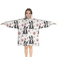 thumbnail image 1 of Boston Terrier Puppy Dog Blanket Hoodies for Kids 6-13YR Oversize Wearable Blanket Hoodies for Boys Girls Teens, 1 of 7