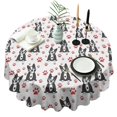 thumbnail image 1 of Boston Terrier Puppy Dog Round Tablecloth 60"x60",Wrinkle Wipeable Table Cloth for Kitchen Dining Room Picnic Patio Party, 1 of 6