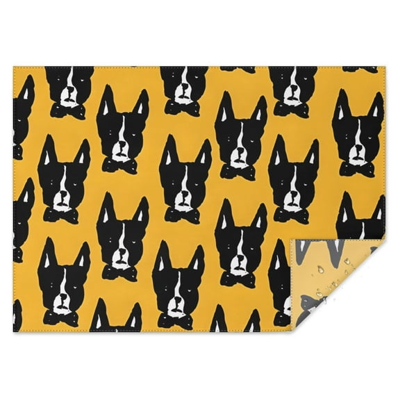 Boston Terrier Rectangle Tablecloth 60"x84",Waterproof Polyester Rectangle Table Cloth, Wipeable Spillproof Polyester Tablecloth for Dining, Camping, Indoor and Outdoor