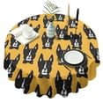 thumbnail image 1 of Boston Terrier Round Tablecloth 60"x60",Wrinkle Wipeable Table Cloth for Kitchen Dining Room Picnic Patio Party, 1 of 6