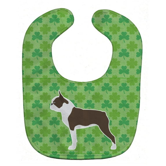 Boston Terrier Shamrocks Baby Bib