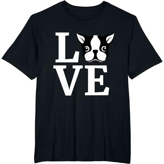 Boston Terrier Shirt I Love My Bostie Tee Gift for Dog Lover T-Shirt
