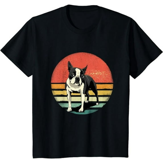 Boston Terrier Shirt Retro Boston Bull Terrier Pet Dog Lover T-Shirt