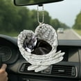 thumbnail image 1 of Boston Terrier Sleeping Angel Wings Car Mirror Ornament - Pet Memorial Gift & Xmas Decor, 1 of 5