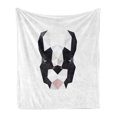thumbnail image 1 of Boston Terrier Soft Flannel Fleece Throw Blanket, Geometric Art Low Poly Modern Flat Design of Mosaic Terrier, Cozy Plush for Indoor and Outdoor Use, 50" x 70", Pale Grey White, by Ambesonne, 1 of 5