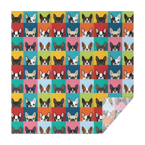 Boston Terrier Square Tablecloth,Waterproof Square Table Cover,Wipeable Spillproof Washable Table Cover for Home Kitchen Party Decor 60"x60"(152x152cm)
