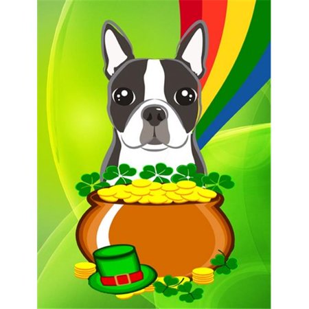 Boston Terrier St. Patricks Day Flag Garden