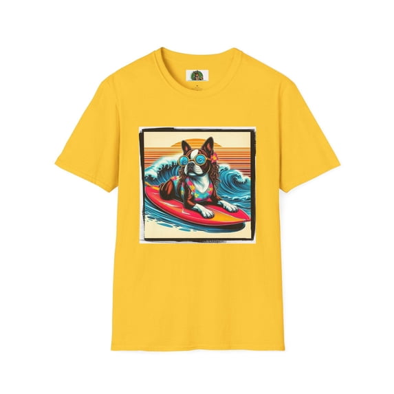Boston Terrier Surfer Dog