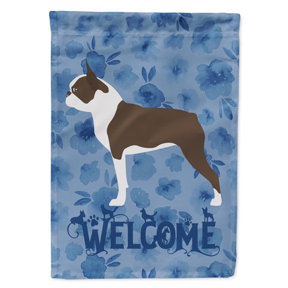 Boston Terrier Welcome Flag Canvas House Size