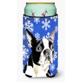 thumbnail image 1 of Boston Terrier Winter Snowflakes Holiday Tall Boy Hugger, 1 of 1