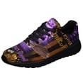 thumbnail image 1 of Boston Terrier Witch Switch Halloween Shoes Sneakers for Women Men Black Size 7.5, 1 of 7