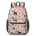 thumbnail image 1 of Boston Terrier and Floral Pink Pattern 17" School Backpacks for Teens,Waterproof Oxford Fabric,S-Shape Padded Straps for School,Travel,Hiking,Camping, 1 of 6