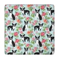thumbnail image 1 of Boston Terriers and Pioneer Flower Square Fitted Tablecloth with Elastic Edge,Square Table Cover,Washable Elastic Table Cover for Home Kitchen Party Decor 34"x34", 1 of 6