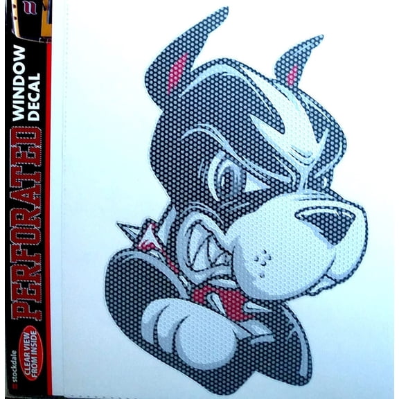 Boston University Terriers 8 Inch Preforated Window Film Decal Sticker, One-Way Vision, Adhesive Backing
