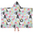 thumbnail image 1 of Boston Terriers and Flowers Hooded Bath Towel，60"x35" for Ages 3 To 12 Kids, Quick Dry Lightweight Soft Microfiber Hood Beach Towel Cover Up for Kids, 1 of 7