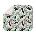 thumbnail image 1 of Boston Terriers and Pioneer Flower Dish Drying Mat for Kitchen 1 Pack, Ultra Absorbent Microfiber Dishes Drainer Mats,16"x18", 1 of 6