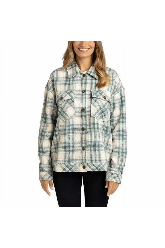 Ladies' Shirt Jacket (Green, XXL)