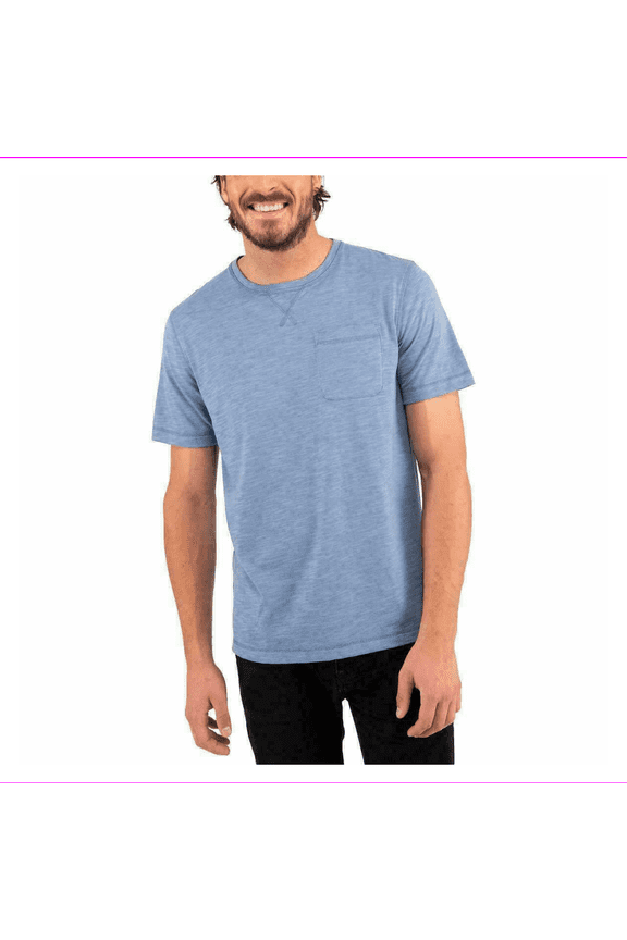 Men's Chest Pocket Short Sleeve T-Shirt M/Blue