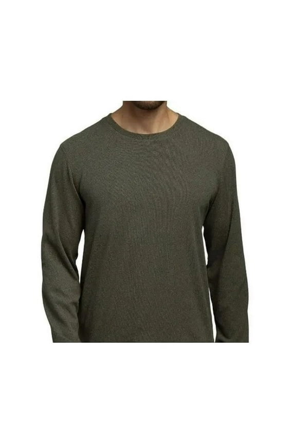 Men's Long Sleeve Crew Neck Sweater Pullover (Green, XXL)