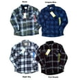 thumbnail image 1 of Boston Traders Men's Polar Bonded Plush Lined Flannel Button Up Shirt Jacket (Insignia Blue, XXL), 1 of 2