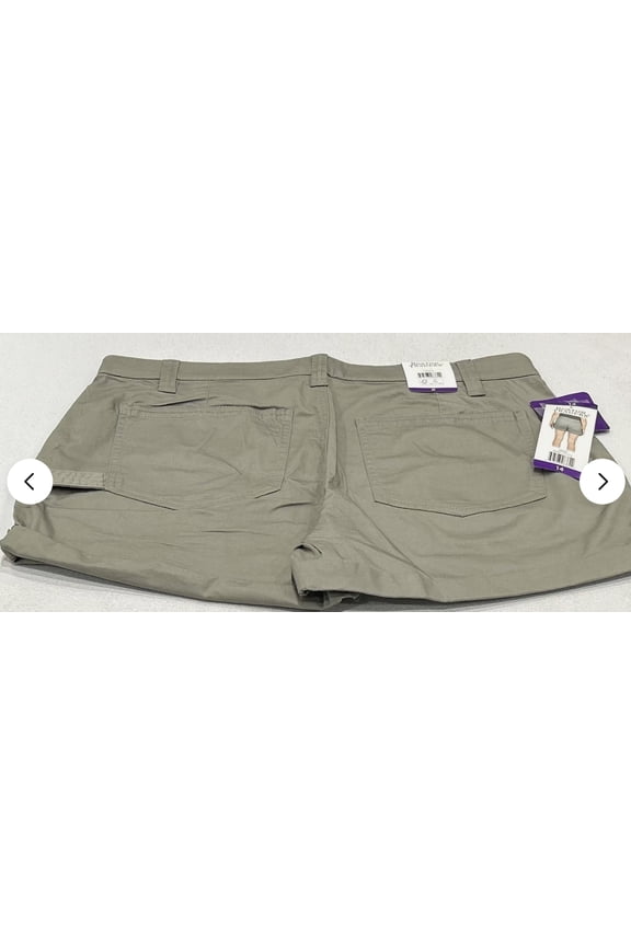 Women's Roll Cuff Shorts, Green, Size 14