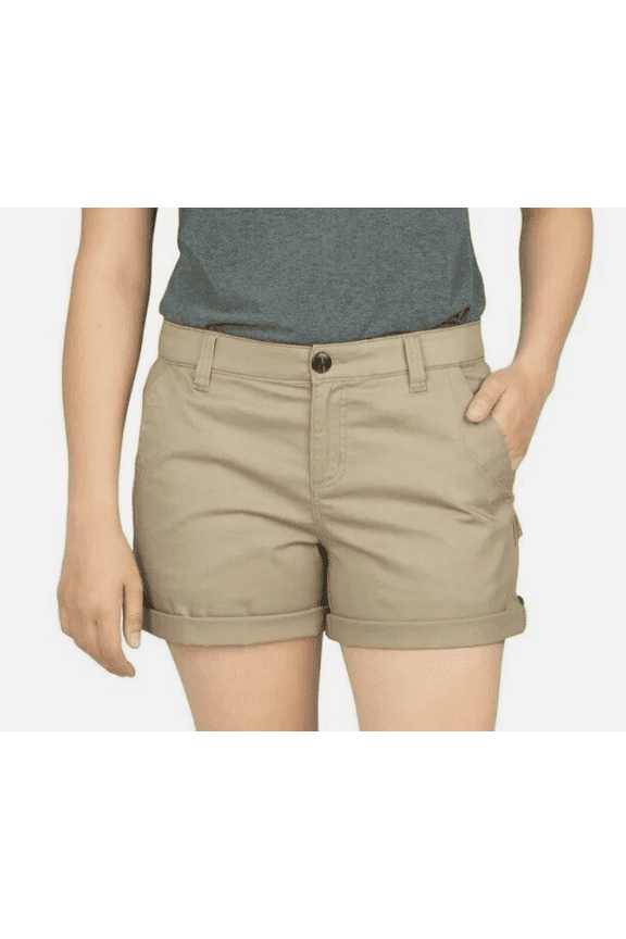 Women's Roll Cuff Shorts, Tan, 8