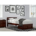 thumbnail image 1 of AFI Boston 14" Twin-XL Wood Platform Bed Frame with Foot Drawer Storage, Walnut, 1 of 7