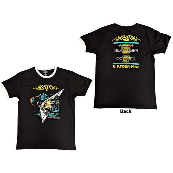 Boston Unisex Ringer T-Shirt: US Tour '87 (Back Print) (XX-Large)