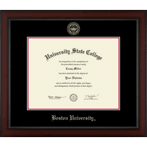 Boston University Diploma Frame, Document Size 14" x 11"
