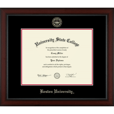 Boston University Diploma Frame, Document Size 14" x 11"