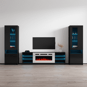 Boston WH01 Electric Fireplace Modern Wall Unit Entertainment Center