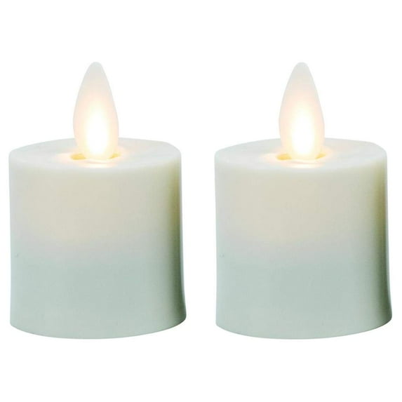 Boston Warehouse 101295-1.5" Ivory Battery Operated Moving Flame LightLi LED Tea Light (2 pack)