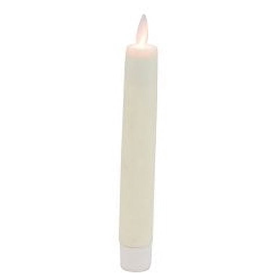 Boston Warehouse Mystique Flameless Candle, Ivory 6" Taper, Real Wax Candle With Realistic Flickering Wick, Battery Operated