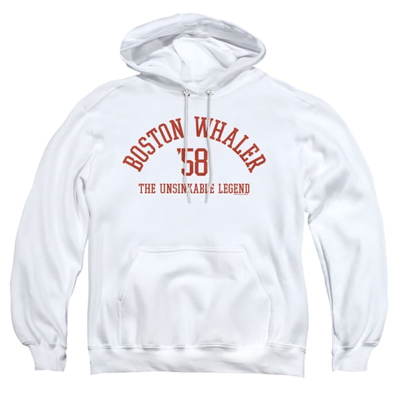 Boston Whaler Boston Collegiate Red Adult Pull-Over Hoodie, White, Large