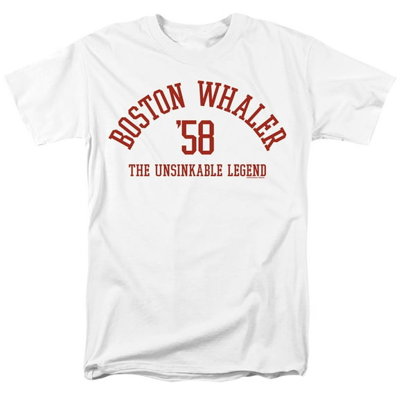 Boston Whaler Boston Collegiate Red Unisex Adult T Shirt, White, 5X-Large