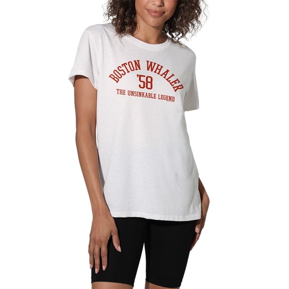 Boston Whaler Boston Collegiate Red Women's Loose T-Shirt, White, 2X-Large