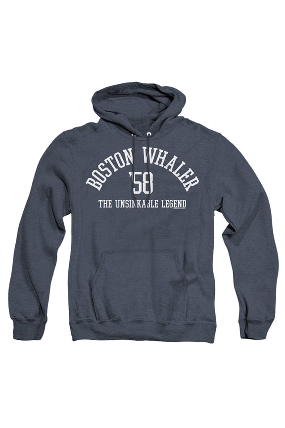 Boston Whaler Boston Collegiate Unisex Adult Pull-Over Heather Hoodie, Navy Heather, 2X-Large