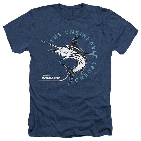 Boston Whaler Destination Unisex Adult Heather T Shirt, Navy Heather, 2X-Large