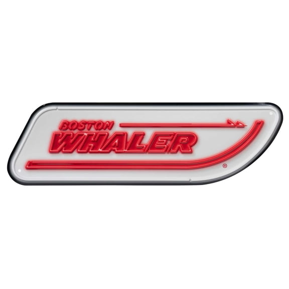 Boston Whaler Metal Sign, Custom Shaped w/ Embossed 'Neon' Logo BOS-61008