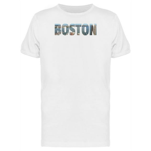 Boston Word With A Photo T-Shirt Men -Image by Shutterstock, Male 3X-Large