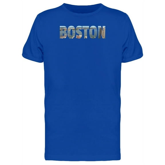 Boston Word With A Photo T-Shirt Men -Image by Shutterstock, Male Medium