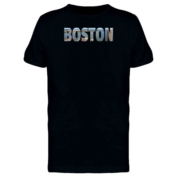 Boston Word With A Photo T-Shirt Men -Image by Shutterstock, Male Medium