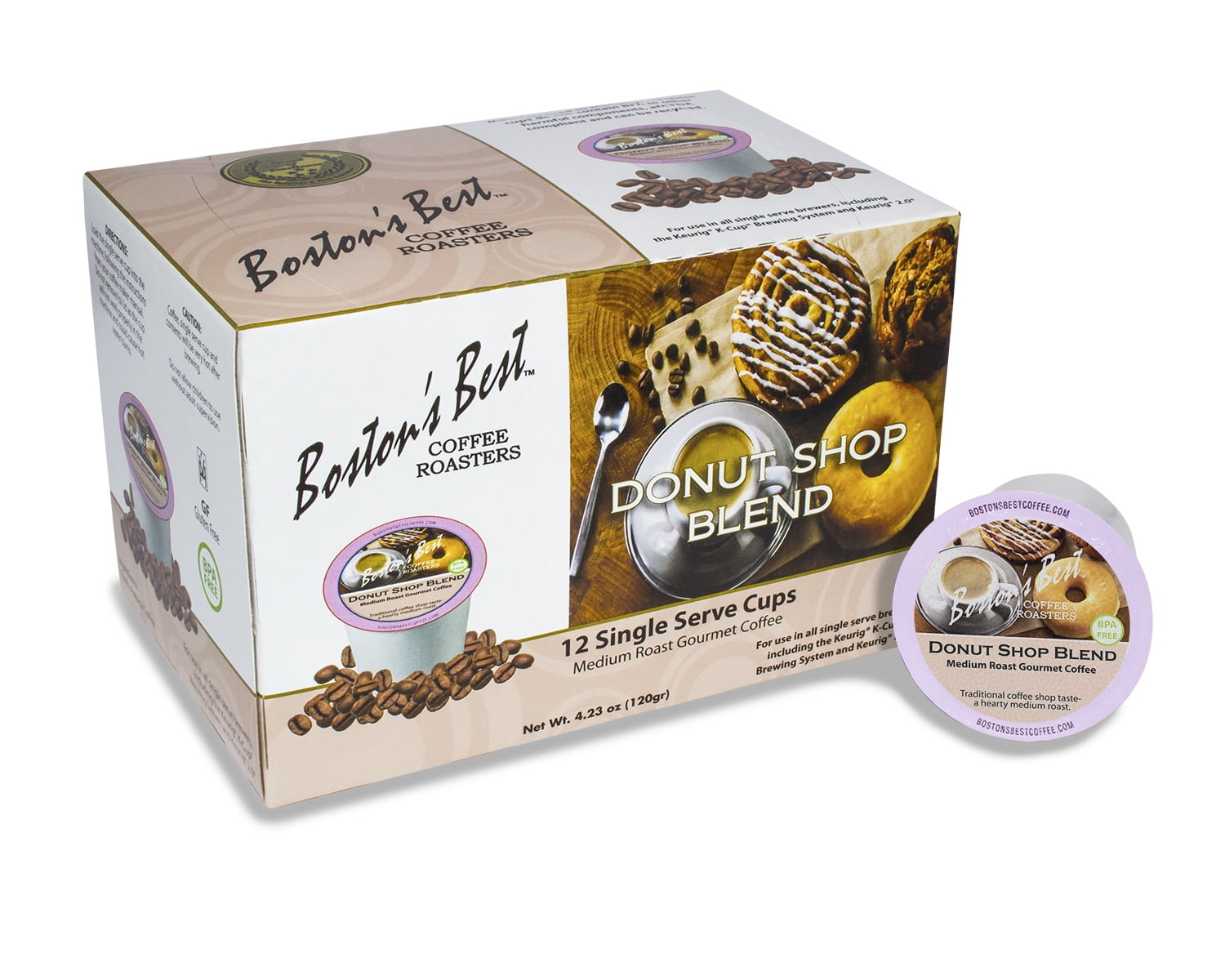 Boston's Best Donut Shop Blend Single-Serve Coffee Pods Pack of 12