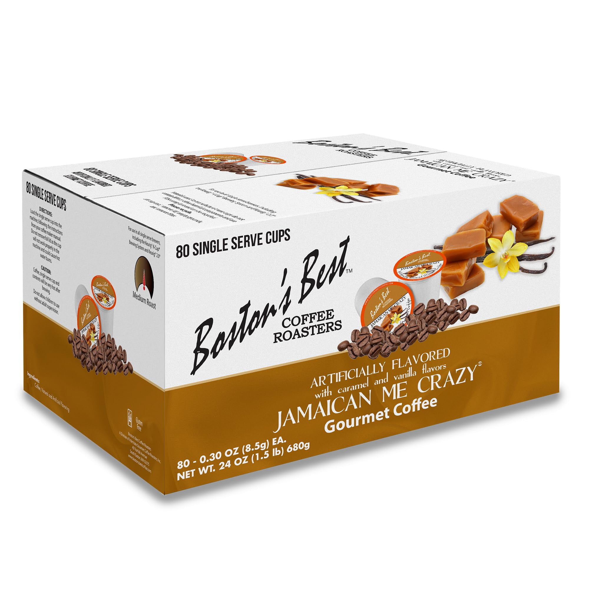 Boston’s Best Gourmet Coffee – Medium Roast Flavored Coffee with Natural & Artificial Flavors – Single Serve Coffee Pods, Compatible with Keurig Brewers