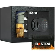 Bostra Fireproof Safe Box with Sensor Light, Digital Keypad, Fireproof Bag, Black