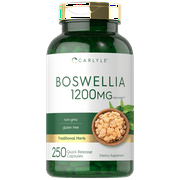 Boswellia Extract 1200mg | 250 Capsules | with Black Pepper Extract | by Carlyle