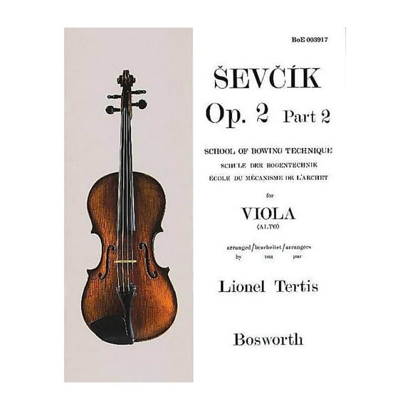 Bosworth Sevcik for Viola - Opus 2, Part 2 Music Sales America Series Written by Otakar Sevcik