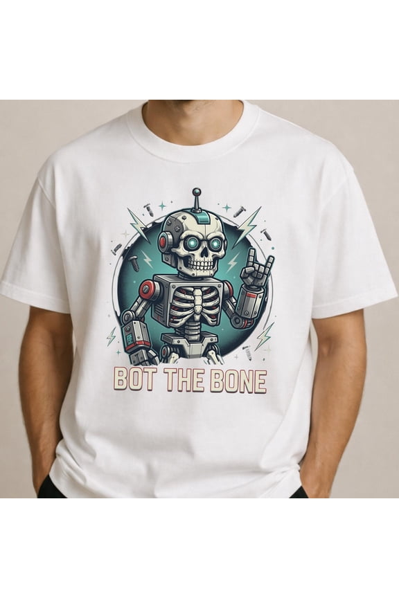 Bot The Bone Robot Skeleton Shirt TShirtFunny SciFi Gamer GraphicRetro Tech Skull TeeGeek