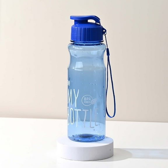 My Bot-tle Large Capacity Sports Water Bottle, Portable Transparent PET Cold Water Cup with Flip Top Lid, Leak-proof Travel Drinkware for Gym Hiking and Fitness