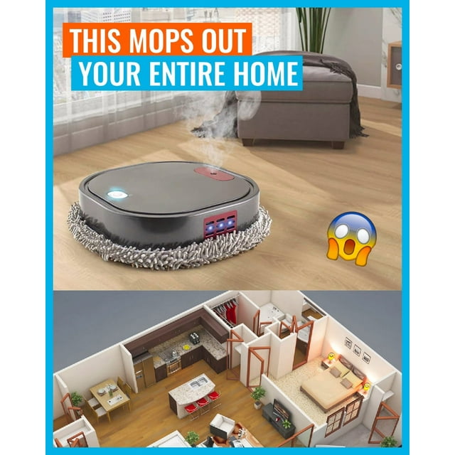 BotMop - Smart Sweeping And Mop Robot Vacuum Cleaner (Black)
